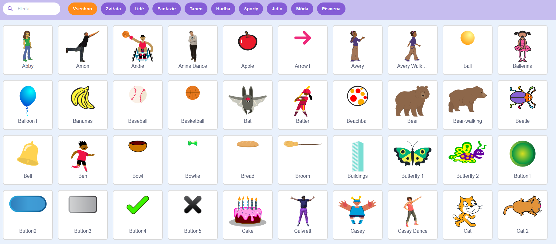 Knižnica Scratch s postavami - Scratch - Scratch