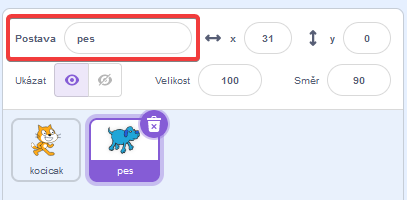 Premenované postavy - Scratch - Scratch