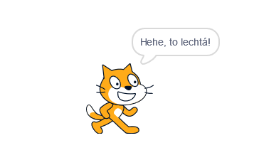 Spustenie aplikácie, kde je kocúr šteklivý - Scratch