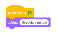 Zmena textu v bloku bublina na Mňaucta panstvo! - Scratch