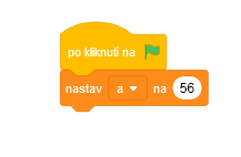 Nastavenie hodnoty na 56 - Scratch