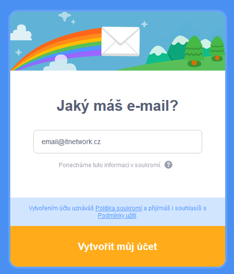 Zadáme e-mail - Scratch