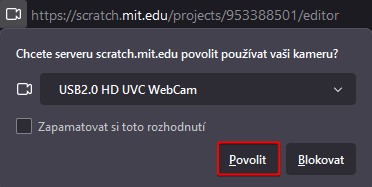 Žiadosť o prístup ku kamere - Scratch - Scratch