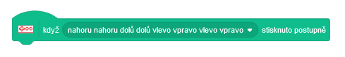 Blok detekujúci stlačenie postupnosti šípok - Scratch - Scratch