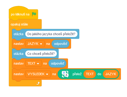 Preklad v programe  - Scratch - Scratch