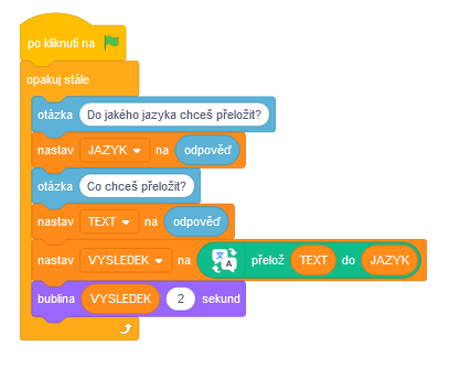 Bublina s prekladom - Scratch - Scratch