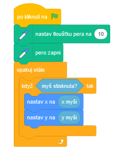 Program kresliacu čiaru - Scratch - Scratch