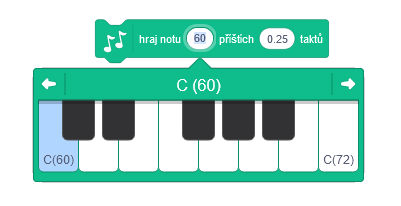 Blok hraj notu s klávesnicou  - Scratch - Scratch