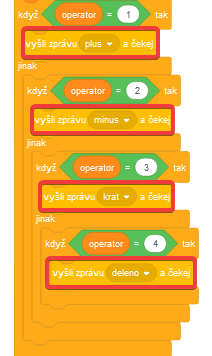 zámena blokov nastav vysledok na vyšli spravu - Scratch
