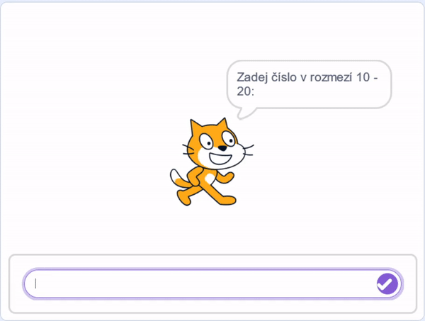 Mačičák považuje za správne iba čísla 10–20 - Scratch