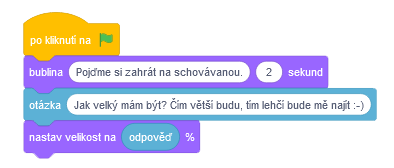 Nastavenie veľkosti mačičiaka - Scratch - Scratch