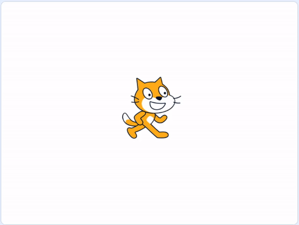 Mačičák chodí preč - Scratch