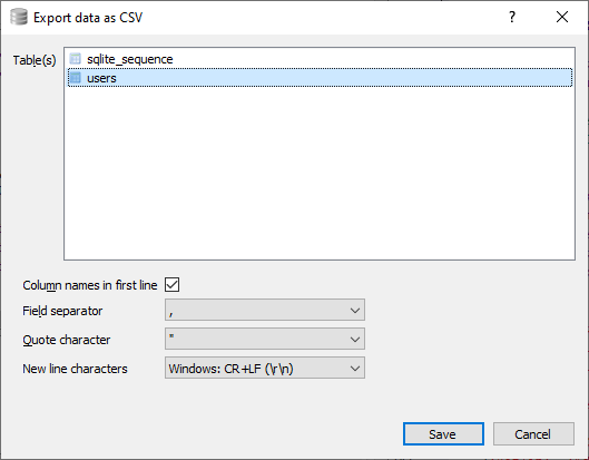 Export to csv - SQLite databáza krok za krokom