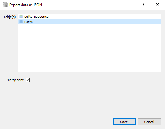 Export to json - SQLite databáza krok za krokom