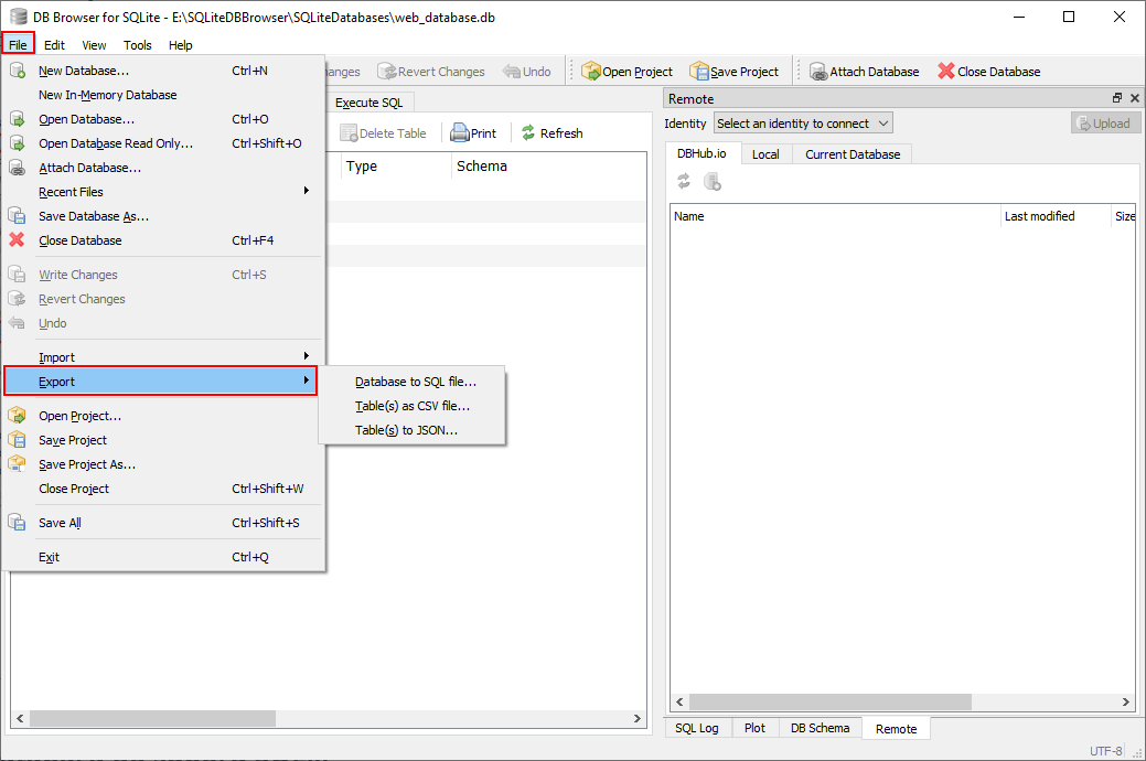 5. diel - SQLite - Export