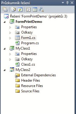 VS – Prieskumník riešenie - Okenné aplikácie v C # .NET vo Windows Forms