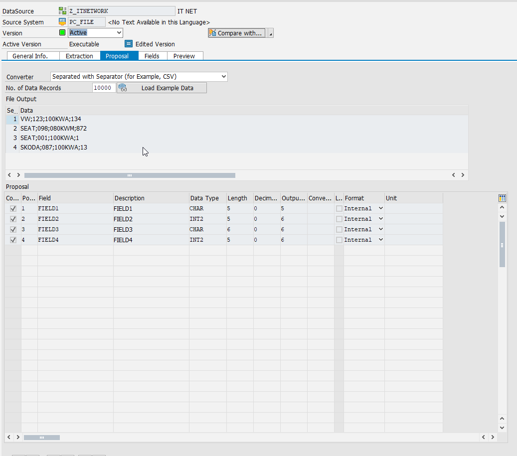 InfoSource v SAP – Záložka Proposal - Sap