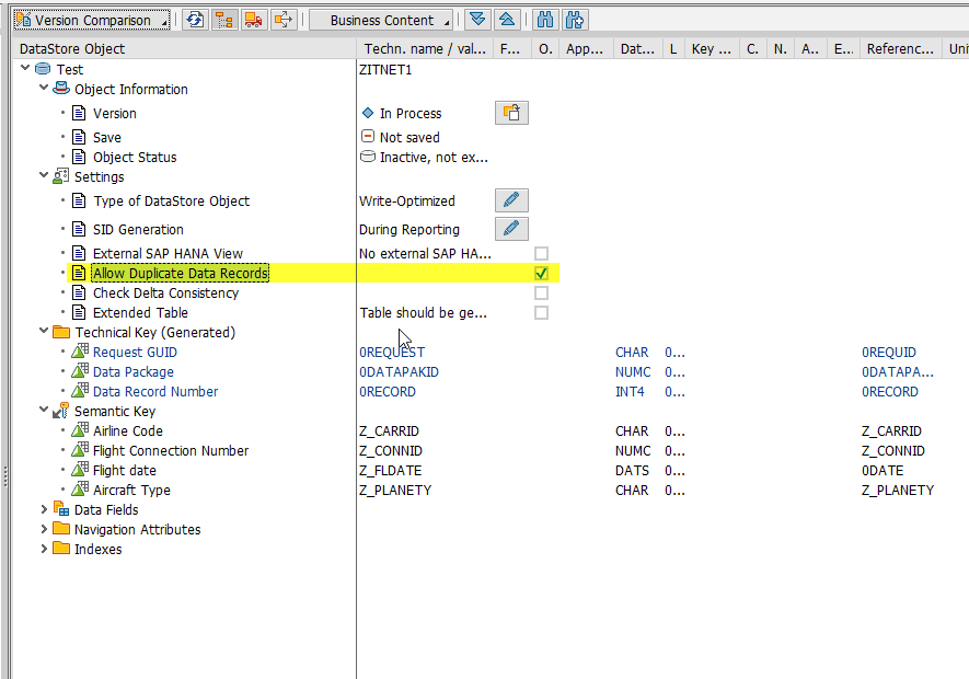 modelovanie DSO - Sap