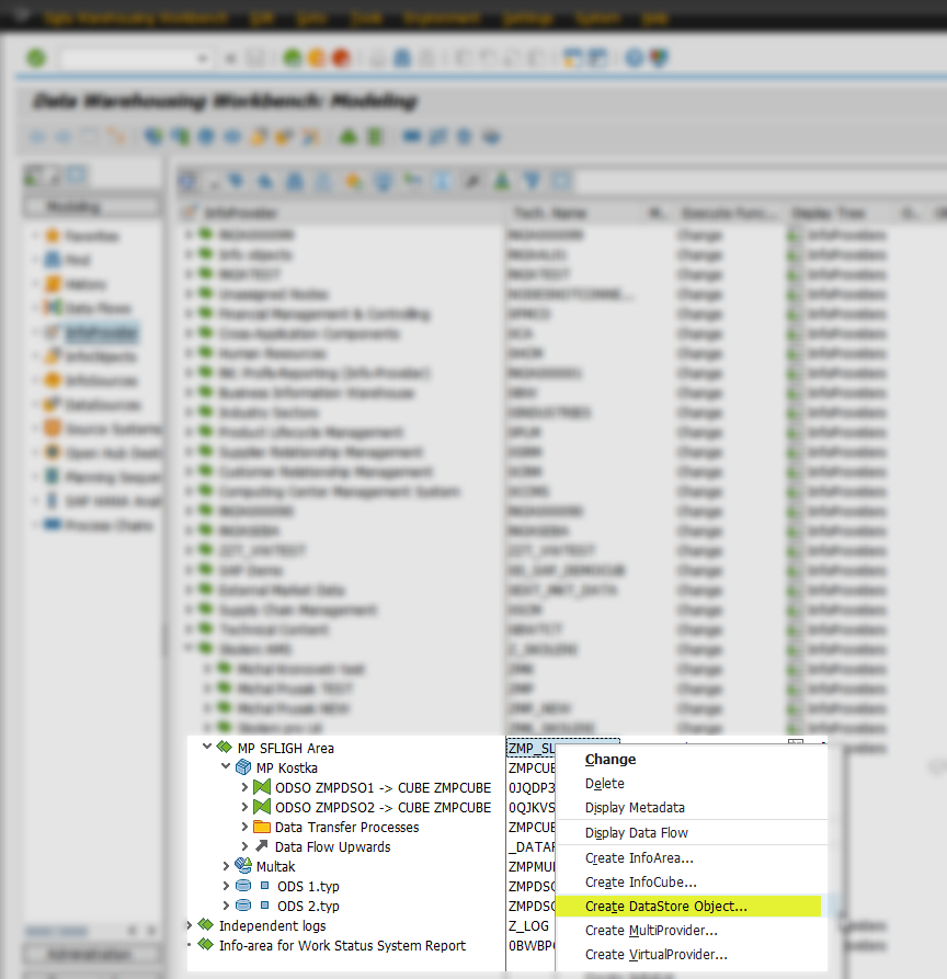Založenie DSO - Sap
