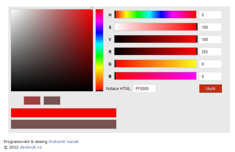 HTML Colorpicker - Profesionálny webdesign v CSS 3