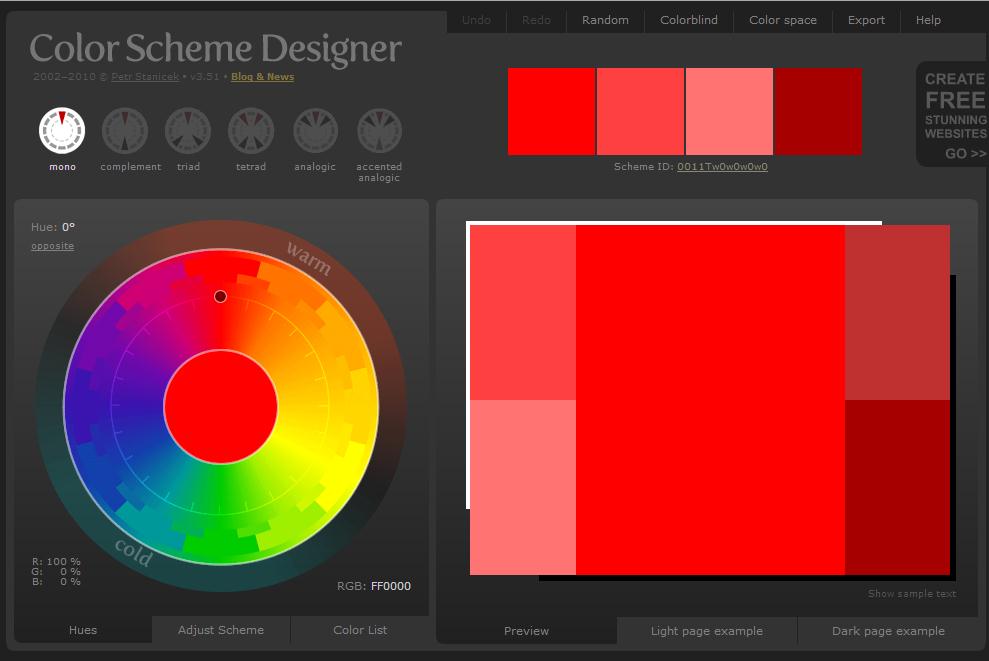 Color scheme designer - Profesionálny webdesign v CSS 3