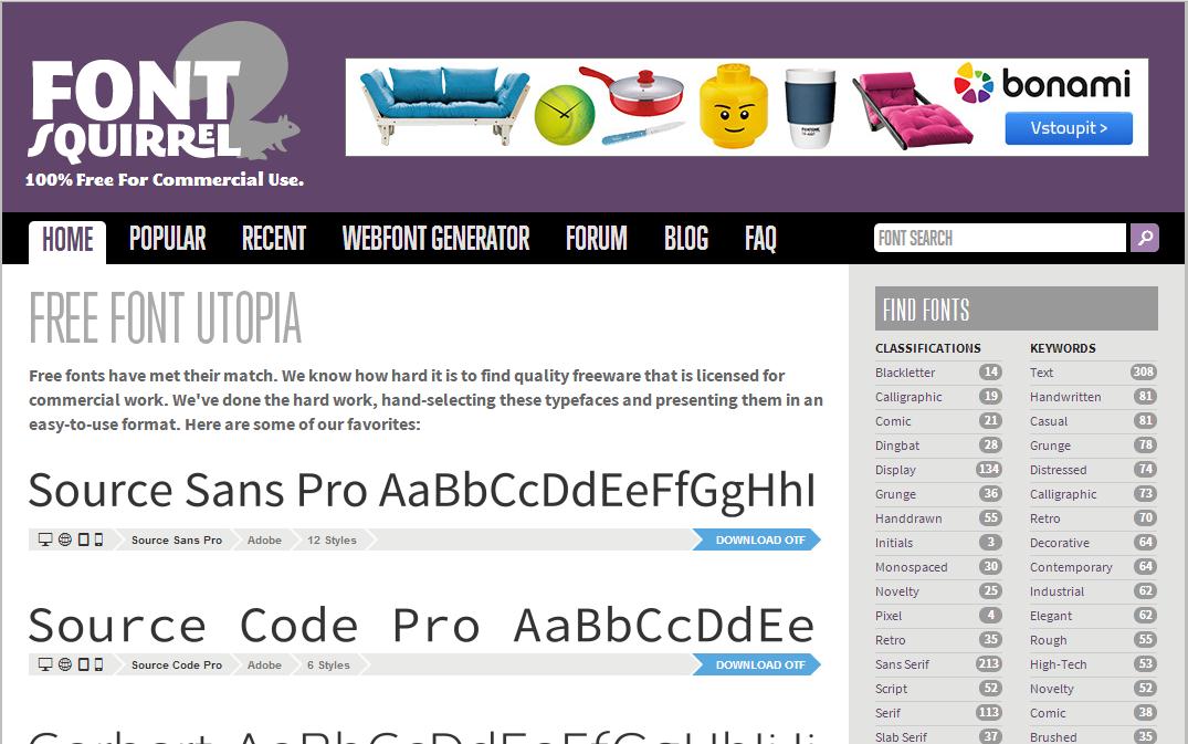 font Squirrel - Profesionálny webdesign v CSS 3