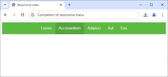 Ukázka výsledného menu s hover efektom - Responzívny webdesign