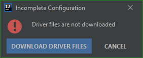 Potvrdenie stiahnutie driverov k databáze v IntelliJ IDEA - IntelliJ IDEA / NetBeans / Eclipse - Pokročilá práce