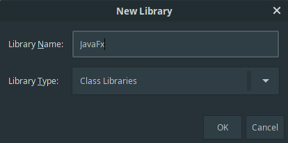 Pomenovanie novej globálnej knižnice - Okenné aplikácie v Java FX