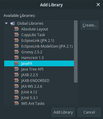Pridanie globálne JavaFX knižnice do modulpath - Okenné aplikácie v Java FX