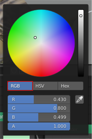 farebná paleta - Blender