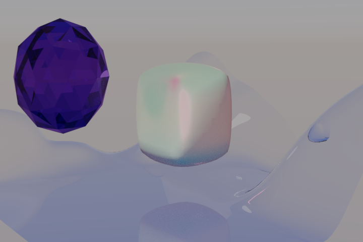 Render zloženého materiálu - Blender