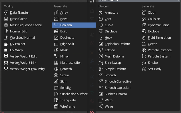 logický modifikátor - Blender