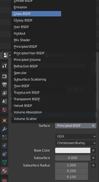nový materiál - Blender