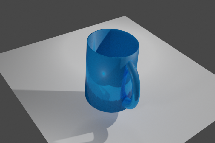 dokončený hrnček - Blender