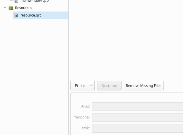 Resources v Qt Creator - Qt - Okenné / formulárové aplikácie v C ++