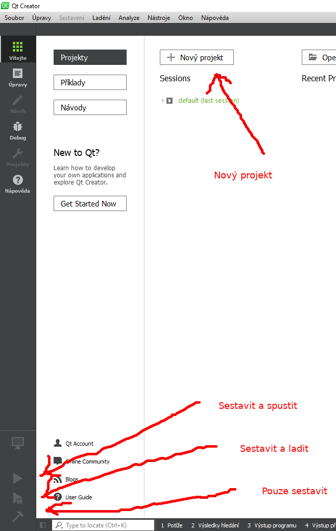 Vytvorenie nového projektu cez Qt Creator - Qt - Okenné / formulárové aplikácie v C ++