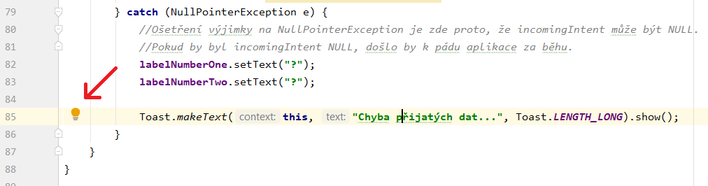 Android intent a aktivity