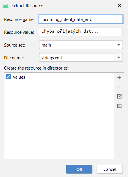 Android intent a aktivity