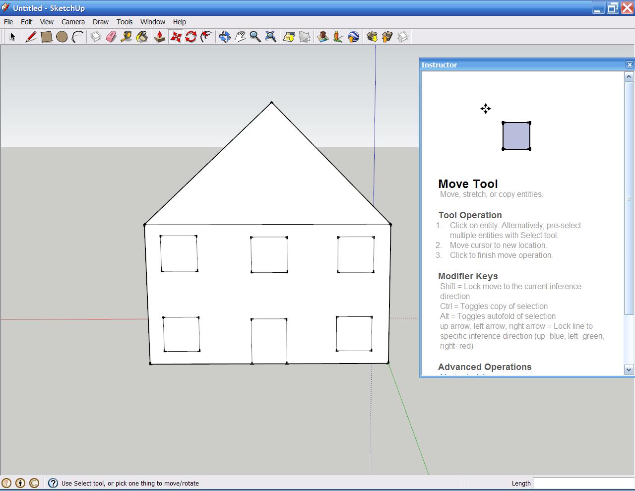 Google SketchUp okná - Google SketchUp