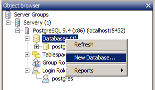 Vytvorenie novej databázy v pgAdmin - PostgreSQL databázy krok za krokom