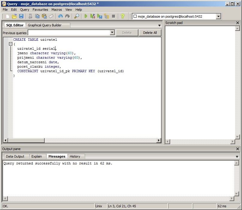 Spustenie PostgreSQL príkazu v pgAdmin - PostgreSQL databázy krok za krokom