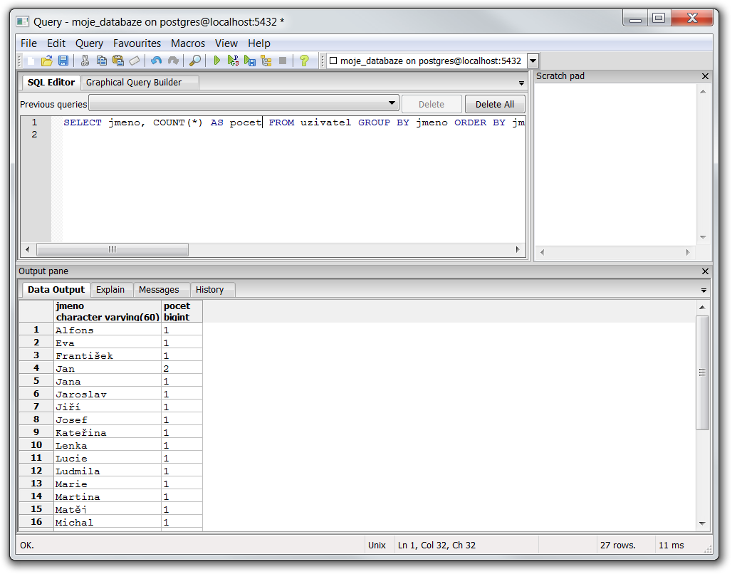 Aliasy v PostgreSQL - PostgreSQL databázy krok za krokom