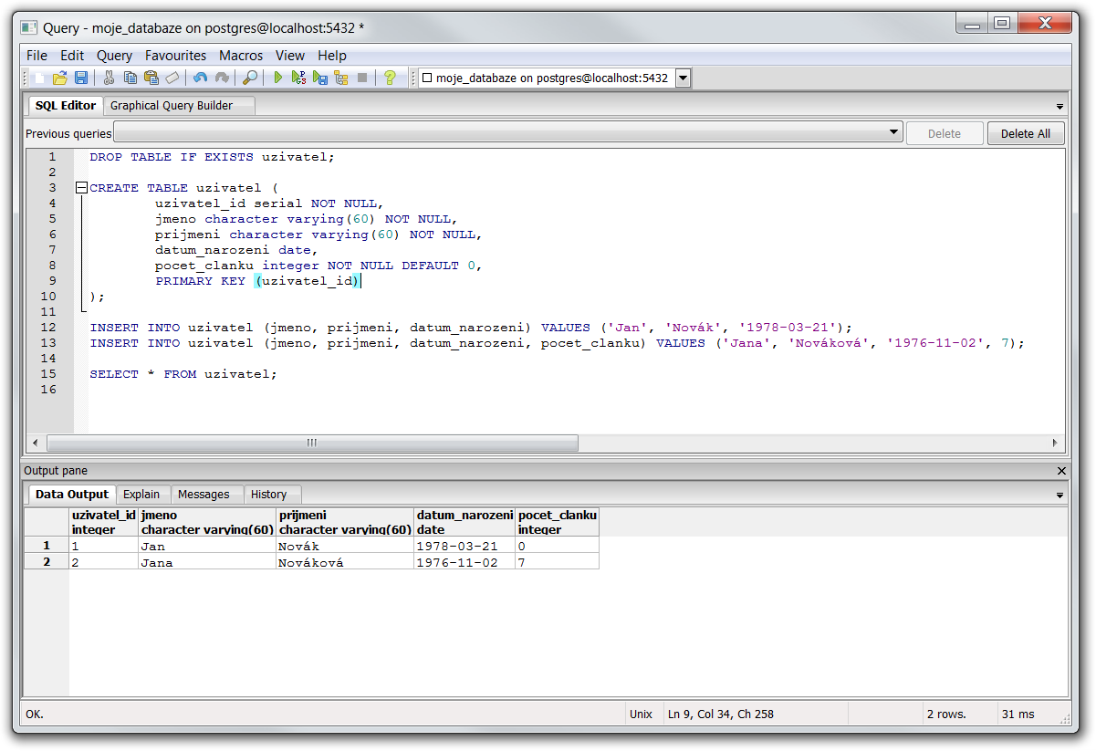 pgAdmin - PostgreSQL databázy krok za krokom