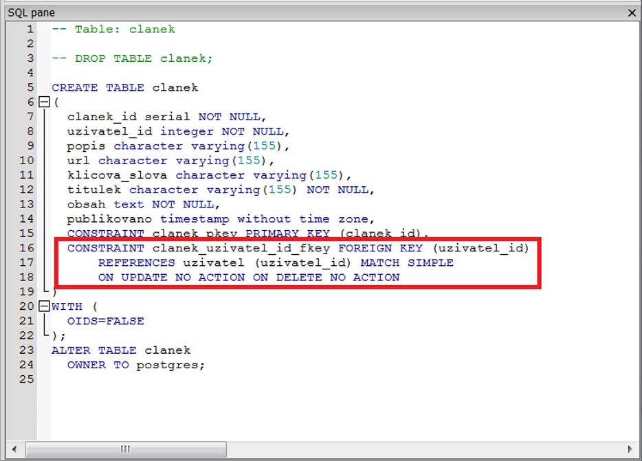 tabuľka pouţívatelia s obmedzením - PostgreSQL databázy krok za krokom