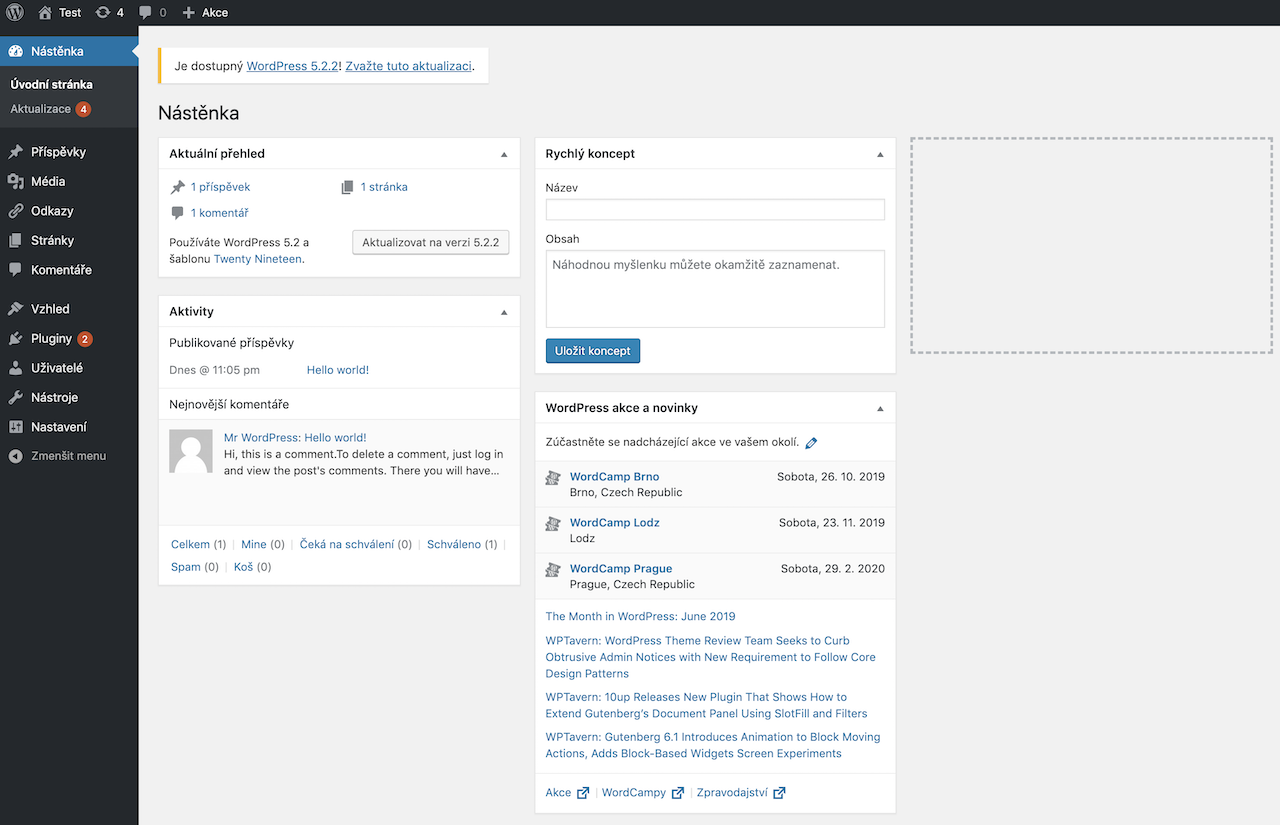 Vytvorenie webu pomocou WordPress