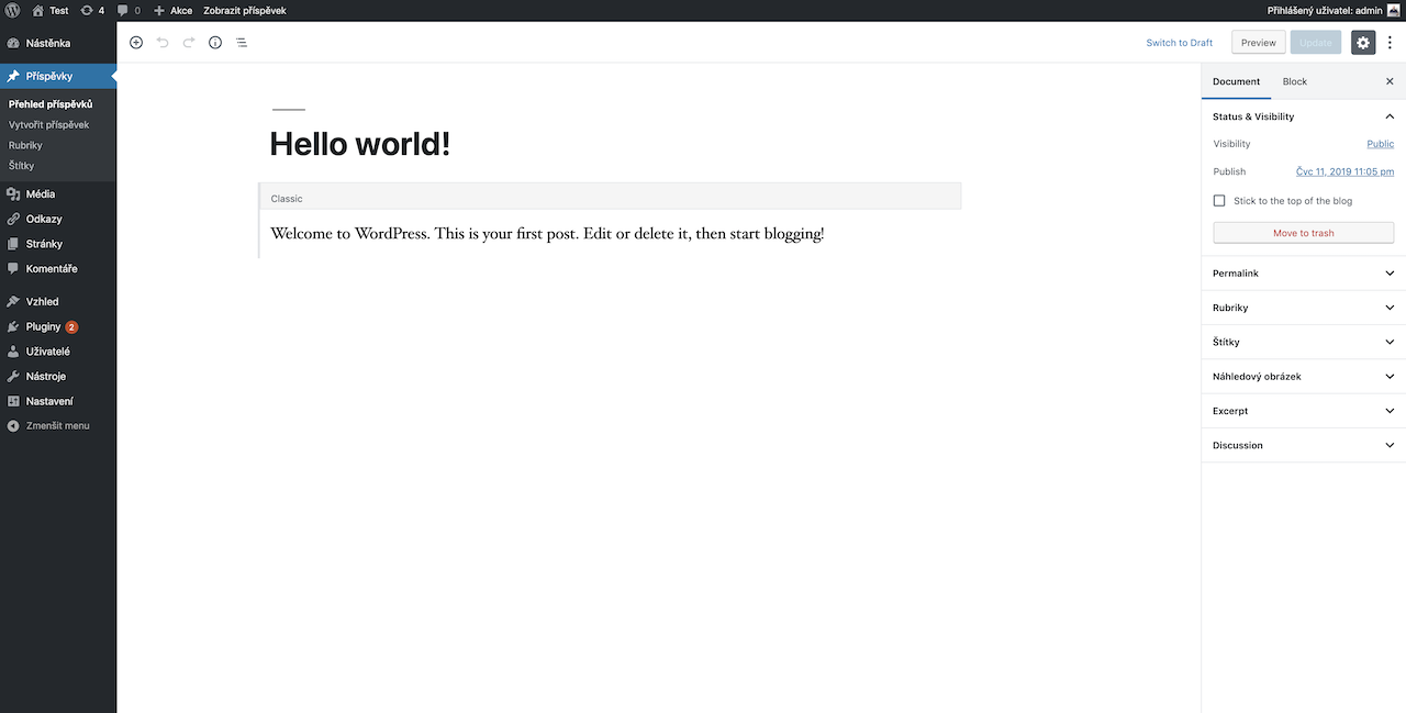 Vytvorenie webu pomocou WordPress