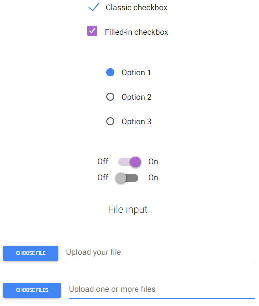 Niektoré formulárové prvky MDB pre Bootstrap - Responzívny webdesign