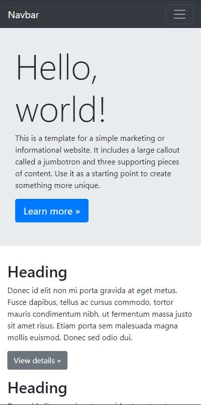 Bootstrap na malom displeji - Responzívny webdesign