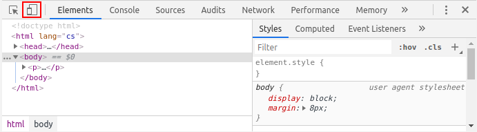 Zobrazenie webu na mobile v Google Chrome - Responzívny webdesign